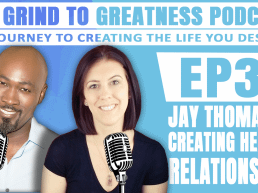 podcast image of writer Jay Thomas and Mary Hodges owner of Grind to Greatness